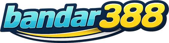 Logo bandar388 berwarna emas dengan latar gelap